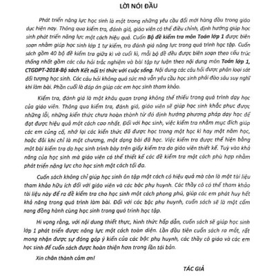 Bộ Đề Kiểm Tra Môn Toán - Lớp 1 (Kết Nối)