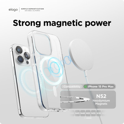 Ốp Lưng Trong Suốt Elago Mag Hybird Clear Case Sạc Không Dây Dành Cho iPhone 15 PRO MAX / iPhone 15 Pro - HÀNG CHÍNH HÃNG