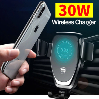 Đèn Ốp Trần Giá Đỡ Điệnn Thoại Kiêm Sạc Nhanh Không Dây 30W - Gắn Lỗ Thông Gió Xe Hơi & Xe Tải