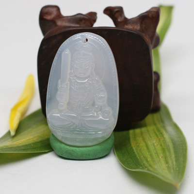 Mặt Dây Chuyền Bất Động Minh Vương Đá Mã Não Trắng Ngọc Quý Gemstones BDMVMNT