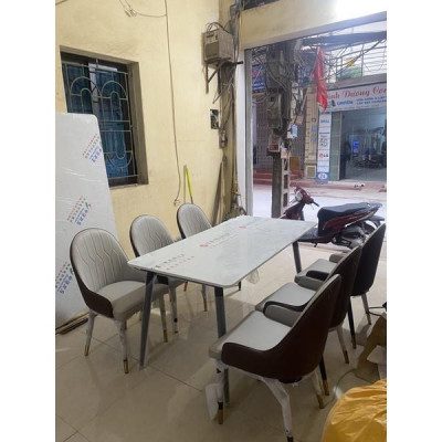 Bàn đá 1m6x80 6 ghế