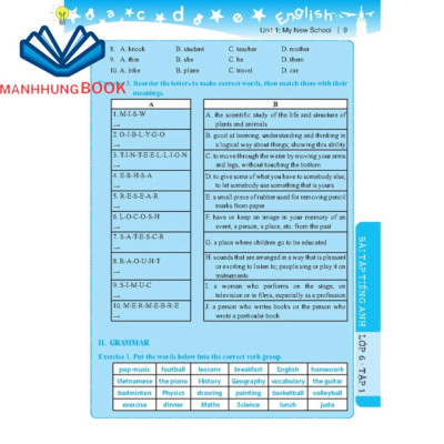 Sách - GLOBAL SUCCESS Bài tập tiếng anh lớp 6 tập 1 (có đáp án) - tái bản 01