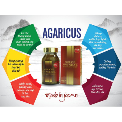 Thực Phẩm Chức Năng Viên Thể Nấm Agaricus Kanehide Bio (300 viên/hộp)