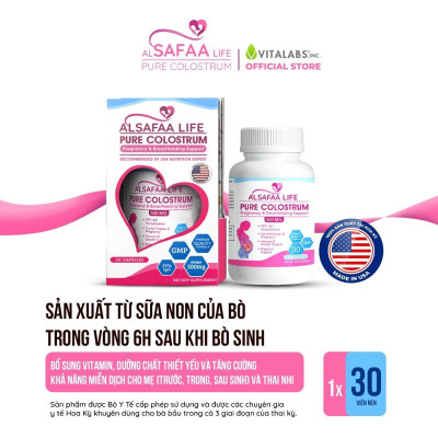 Combo 02 Hộp Sữa non nguyên chất al SAFAA life - USA |  Pure Colostrum Pregnancy & Breastfeeding Support 500MG