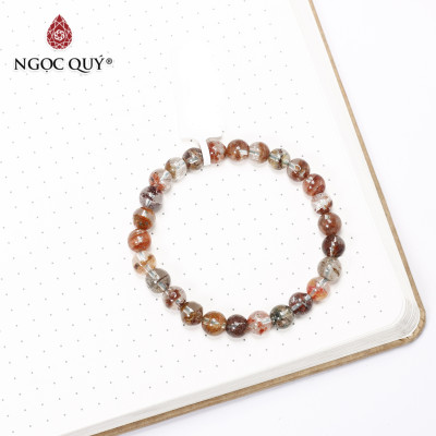 Vòng tay trơn đá thạch anh ưu linh đa sắc size hạt 7mm - Ngọc Quý Gemstones