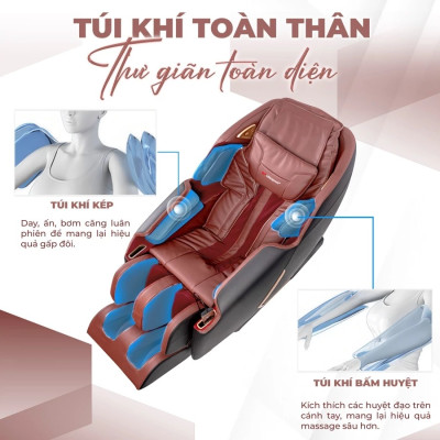 Ghế Massage Toàn Thân Lifesport LS-900, Ghế Massage Có 8 Chương Trình Massage Và 5 Bài Thủ Công Và 3 Bài Hỗ Trợ Giấc Ngủ