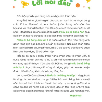Sách - Phiếu Ôn Hè Tiếng Anh Lớp 1