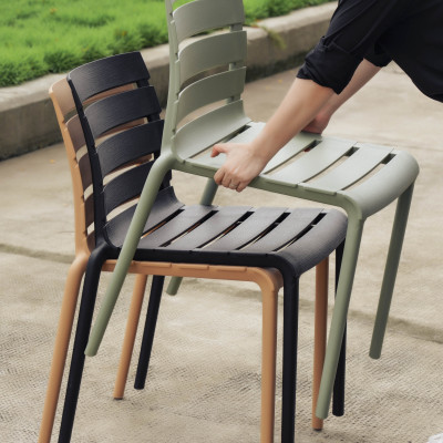 Ghế ăn ngoài trời bằng nhựa cao cấp, đúc nguyên khối, có tựa lưng - Cobihome