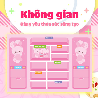 Mua hay bán khéo cùng thỏ Miki tủ bánh ngọt ngào (Hơn 60 stickers)