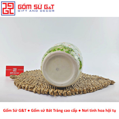 Lọ hoa dáng thạp vẽ cúc họa mi Gốm Sứ G&T
