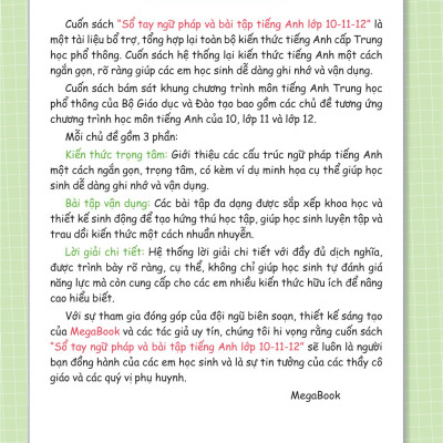 Sổ Tay Ngữ Pháp Và Bài Tập Tiếng Anh Lớp 10-11-12 _MEGA