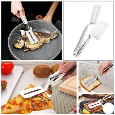 Xẻng, kẹp gắp lật thức ăn bằng INOX 304 hàng cao cấp tặng kèm móc treo dán tường