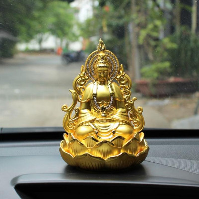 Tượng Phật Quan Âm Trang Trí Xe Ô Tô , Tượng Phật Bà Dát Vàng Chất Lượng Cao