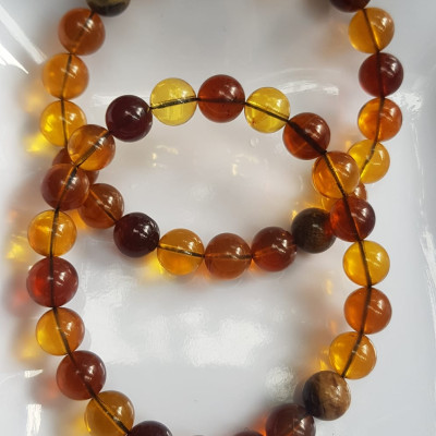 Vòng tay chuỗi đá Hổ Phách vàng nâu tự nhiên đẹp Size hạt 8mm Vòng hợp nữ mệnh thổ mệnh kim may mắn tốt sức khỏe công danh sự nghiệp xinh tay ạ