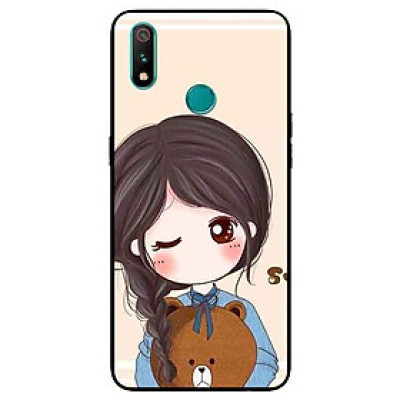 Ốp Lưng in cho Realme 3 Pro Mẫu Nàng Ôm Gấu - Hàng Chính Hãng