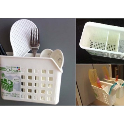 Ống cắm đũa thìa đa năng Yamada màu trắng, có núm hít silicon - Nội địa Nhật Bản