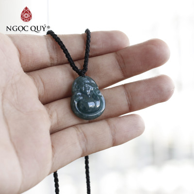 Mặt dây chuyền thần tài lam ngọc mệnh thủy mộc - Ngọc Quý Gemstones