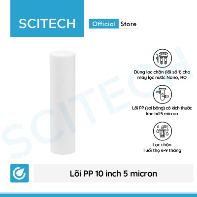 Combo 2 lõi lọc nước số 1 PP 10 inch 5 micron dùng trong máy lọc nước Nano/UF/RO, bộ lọc thô - Hàng chính hãng