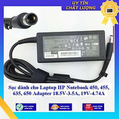 Sạc dùng cho Laptop HP Notebook 450 455 635 650 Adapter 18.5V-3.5A 19V-4.74A - Hàng Nhập Khẩu New Seal