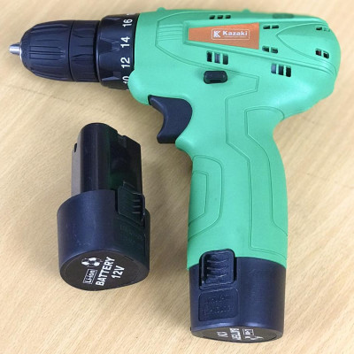 MÁY KHOAN PIN 12V HỘP NHỰA KAZAKI KZ12A2 (2 PIN, 1 SẠC)- HÀNG CHÍNH HÃNG