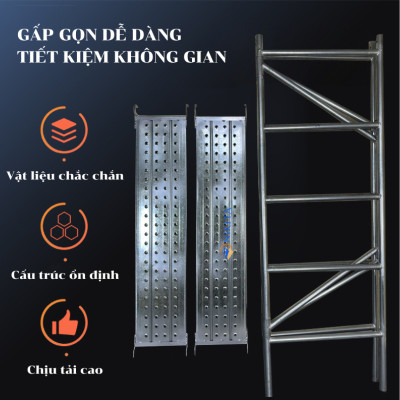 [NEW] Giàn giáo di động 2 mâm đứng MD180, chắc chắn, dùng cho công trình, có thể ghép nối tăng chiều cao, chính hãng Nikita