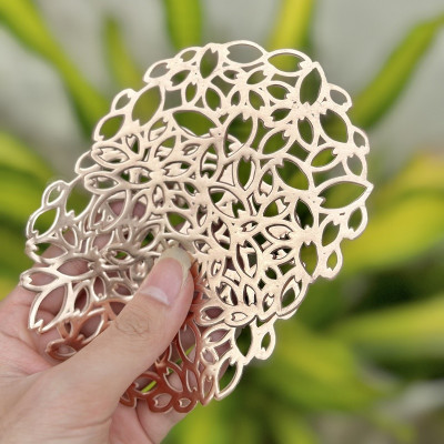 Set 04 tấm đế lót ly cốc hình tròn Echo Flower Ø10cm