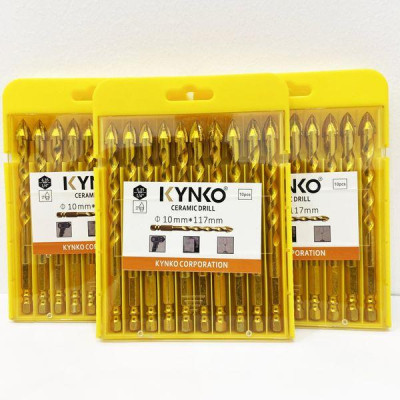 (HỘP 10 MŨI) MŨI KHOAN KÍNH - GẠCH MEN 4 CẠNH, CHÂN LỤC GIÁC KYNKO MKKGM- 10117 CHÍNH HÃNG GIÁ TỐT đường kính phi 10mm