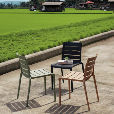 Ghế ăn ngoài trời bằng nhựa cao cấp, đúc nguyên khối, có tựa lưng - Cobihome