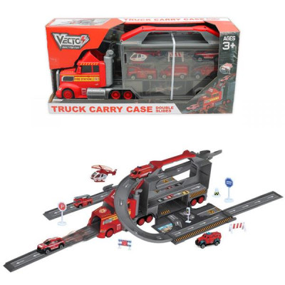 Bộ Đồ Chơi Mô Hình Xe Tải Cứu Hỏa Nhiều Ngăn Có Tích Hợp Đường Trượt - Vecto VT111