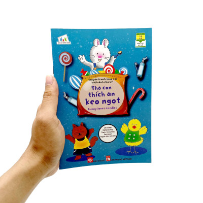 Sách Truyện Tranh Song Ngữ Việt Anh Cho Bé - Thỏ Con Thích Ăn Kẹo