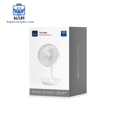 Quạt Mini Tích Điện hàng chính hãng WiWU FAN MATE Wi-FS013: Tự động xoay 120 độ, 4 cấp gió, chế độ hẹn giờ