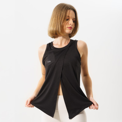 Áo tập Yoga - Gym Tanktop mặc ngoài Xẻ tà cột trước Hibi Sports TA708