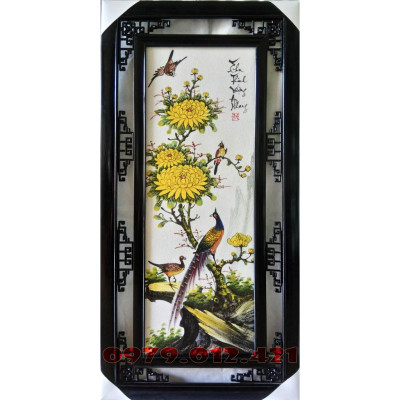 Tranh tứ quý Bát Tràng kích thước 50x100cm