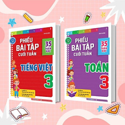 Sách - Phiếu Bài Tập Cuối Tuần Toán Và Tiếng Việt Lớp 3 - Combo 2 Cuốn - Megabook