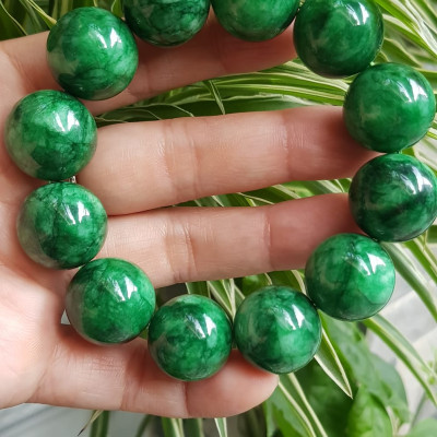 ️Vòng Tay Nam Đá Cẩm Thạch Xanh lá Size lớn hạt 18mm bóng đẹp hợp Các Anh Mệnh Mộc mệnh Hỏa đeo là một món trang sức tuyệt vời cho các quý ông ạ