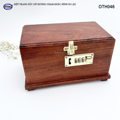Hộp Để Trang Sức Bằng Gỗ Hương Dáng Trơn Có Mã Khóa Số An Toàn Bảo Mật - OTH046