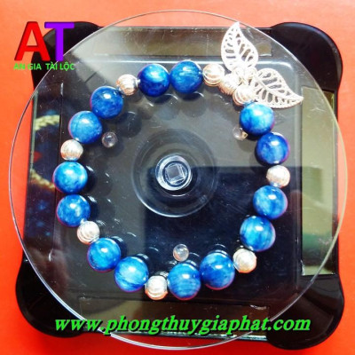 VÒNG ĐEO TAY PHONG THỦY ĐÁ KYANITE MIX BẠC