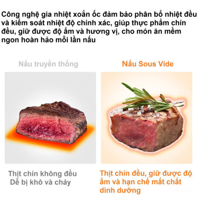 Máy nấu chậm Sous vide dùng cho gia đình thương hiệu Mỹ cao cấp BioloMix SV-9002 - Hàng nhập khẩu