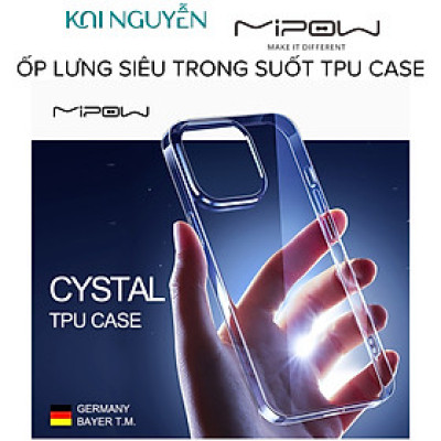 Ốp Lưng Trong Suốt MIPOW SOFT TPU CRYSTAL CLEAR Dành Cho iPhone 14 ProMax / 14 Pro / 14 Plus / 14 - Hàng Chính Hãng