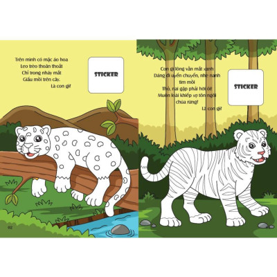 Sách - Bé Tô Màu - Khám Phá Rừng Xanh Hùng Vĩ - 20+ Hình Dán Sticker - Việt Thư