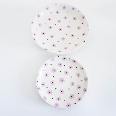 Dĩa tròn sâu 02 (22 cm) - Họa tiết Li Ti