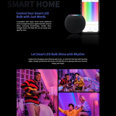 Bóng đèn Led thông minh Yeelight Bulb W4 Lite 9W - RGB 16 triệu màu - Hỗ trợ Apple Homekit, Razer Chroma