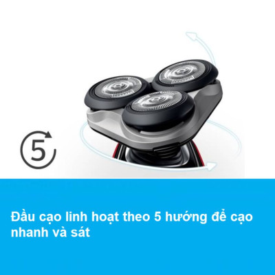 Máy cạo râu khô và ướt cao cấp Philips S5370/04 có đầu tỉa để tỉa tóc mai và ria mép - Hàng nhập khẩu
