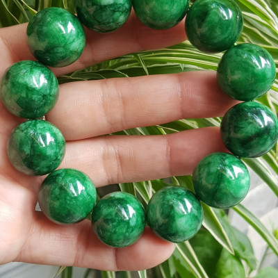 ️Vòng Tay Nam Đá Cẩm Thạch Xanh lá Size lớn hạt 18mm bóng đẹp hợp Các Anh Mệnh Mộc mệnh Hỏa đeo là một món trang sức tuyệt vời cho các quý ông ạ
