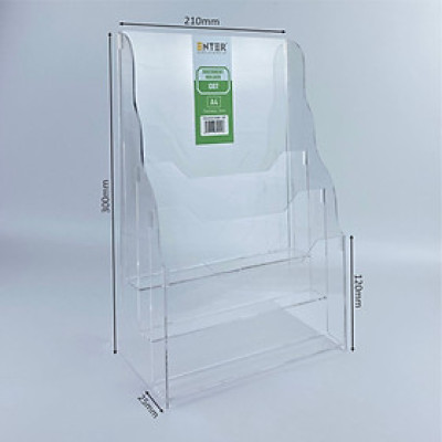 Khay đựng giấy, Hộc đựng tờ rơi, Kệ mica nhiều giấy 3 ngăn Enter C07 210x300mm A4 đứng 2mm
