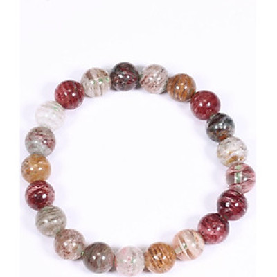 Vòng tay đá thạch anh ưu linh rêu đa sắc hạt đá 8mm - Ngọc Quý Gemstones