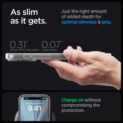 Ốp Lưng Dành Cho iPhone 15 ProMax/ iPhone 15 Pro SPIGEN CRYSTAL HYBRID MAGFIT _ Hàng chính hãng 
