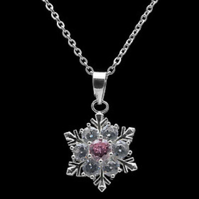 Dây Và Mặt Dây Chuyền Bạc Hiểu Minh DMD077T bông tuyết