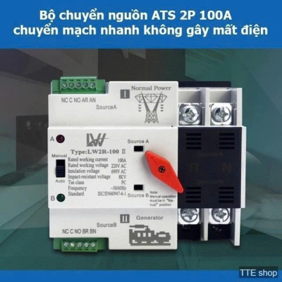 Cầu Dao Đảo Chiều Tự Động 100A – Không Mất Điện Khi Chuyển Nguồn, Phù Hợp Hộ Dùng 2 Nguồn Điện đèn