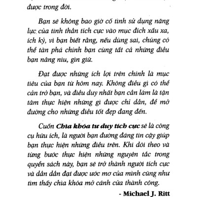 Chìa Khóa Tư Duy Tích Cực (Tái Bản)_FN